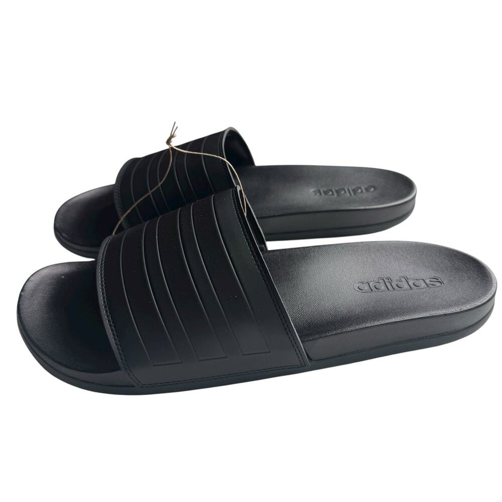 Adidas Mens 13/Womens 14 Adilette Comfort Slides Sandals Black/Black 3S